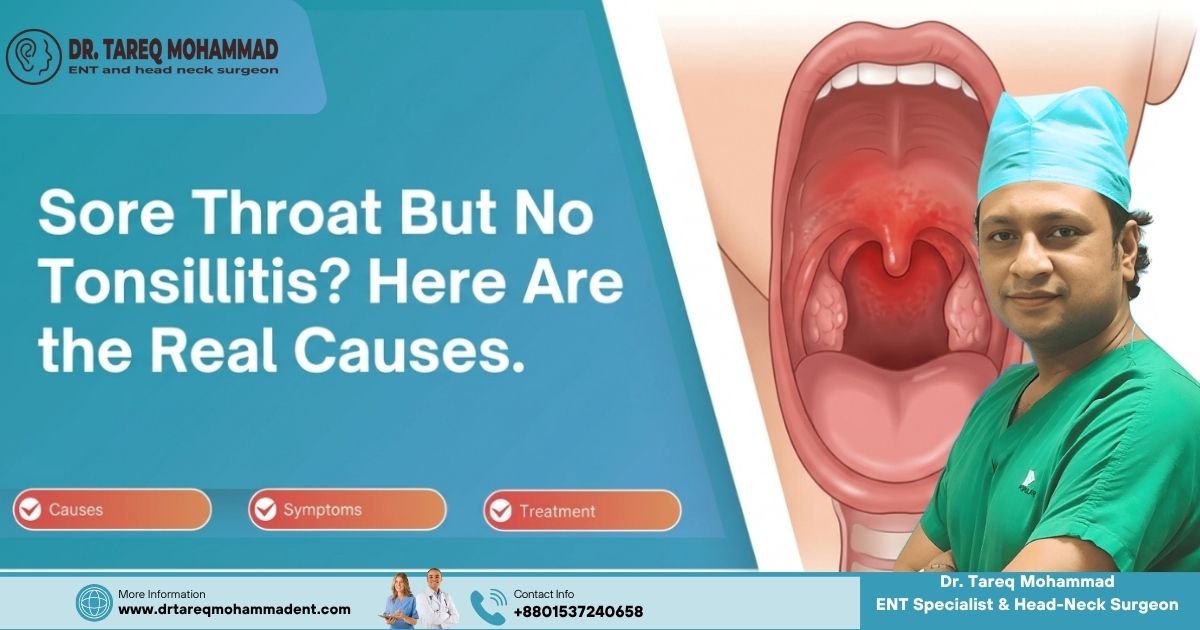 Causes of sore throat other than tonsillitis
